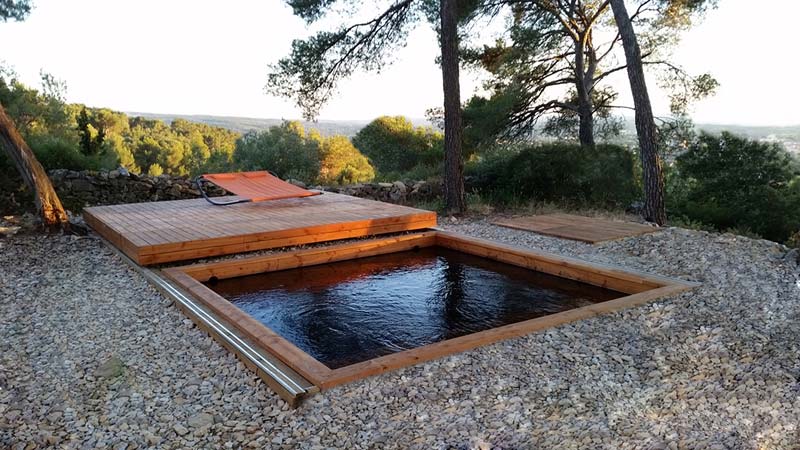 terrasse bois coulissante piscine