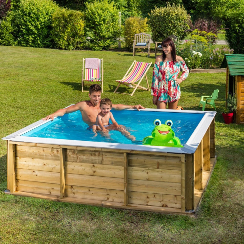 Piscinette Bois PISTOCHE 2x2 m pour enfants