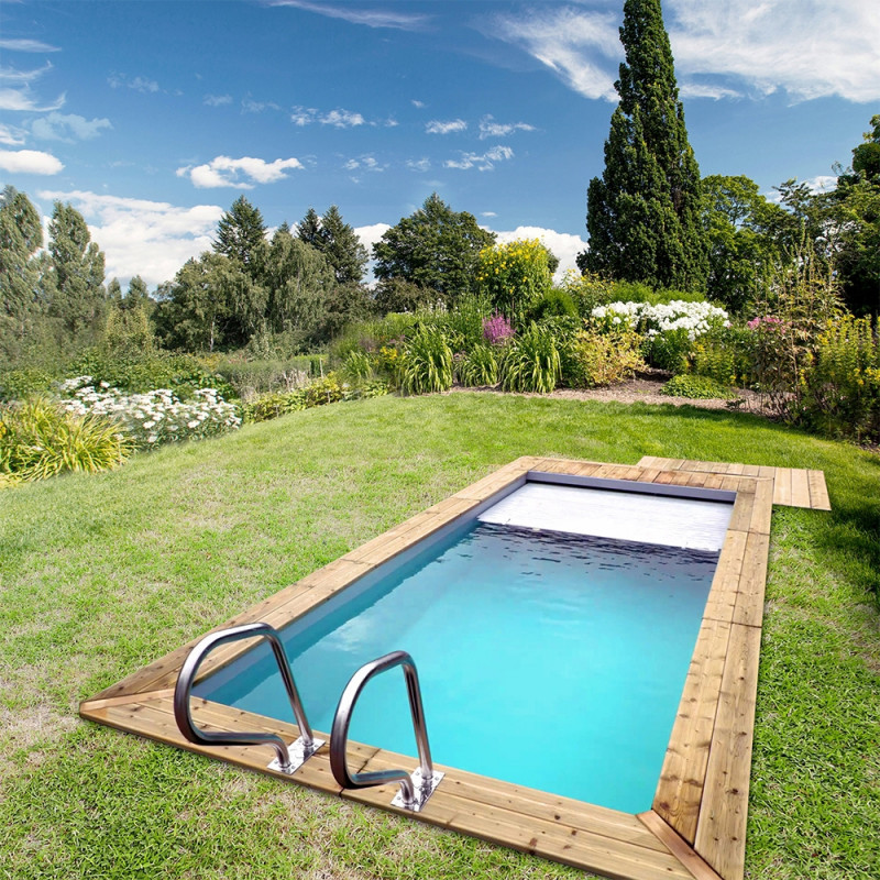 Piscine Bois Rectangulaire URBAINE avec volet intégré