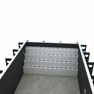 Piscine kit panneaux 6 m x 3 m, escalier large, liner gris
