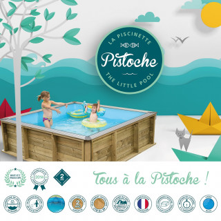 Piscinette Bois PISTOCHE 2x2 m pour enfants