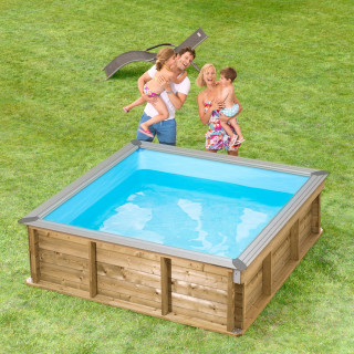 Piscinette Bois PISTOCHE 2x2 m pour enfants