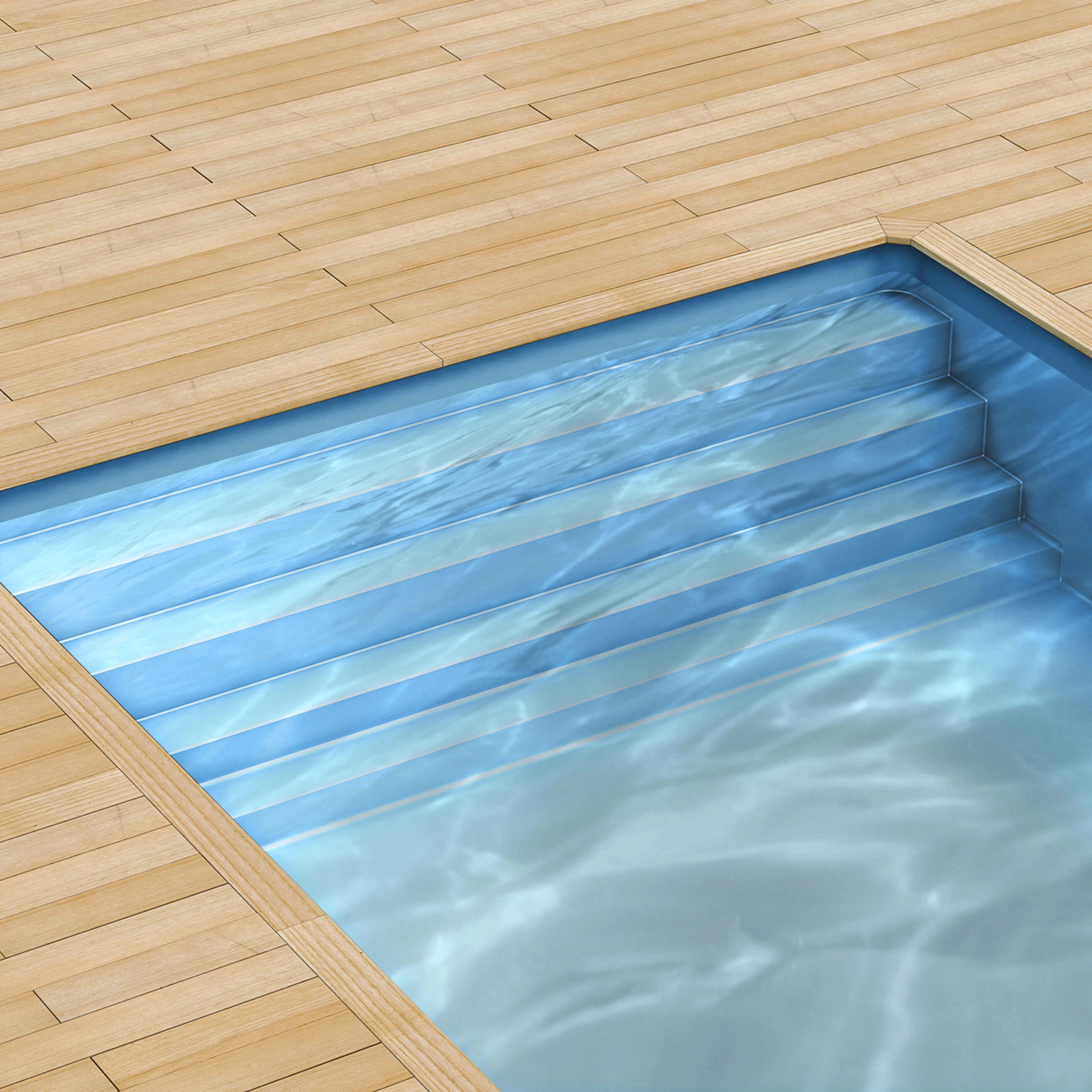 styroporpool-ganze-treppe_2020_detailansicht Styroporpool, 900 x 400 x 150 cm, Basis-Bausatz mit Treppe über die ganze Breite