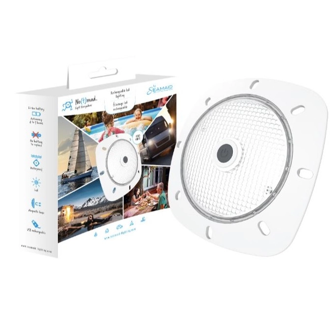 Projecteur mobile rechargeable blanc, LED RGB