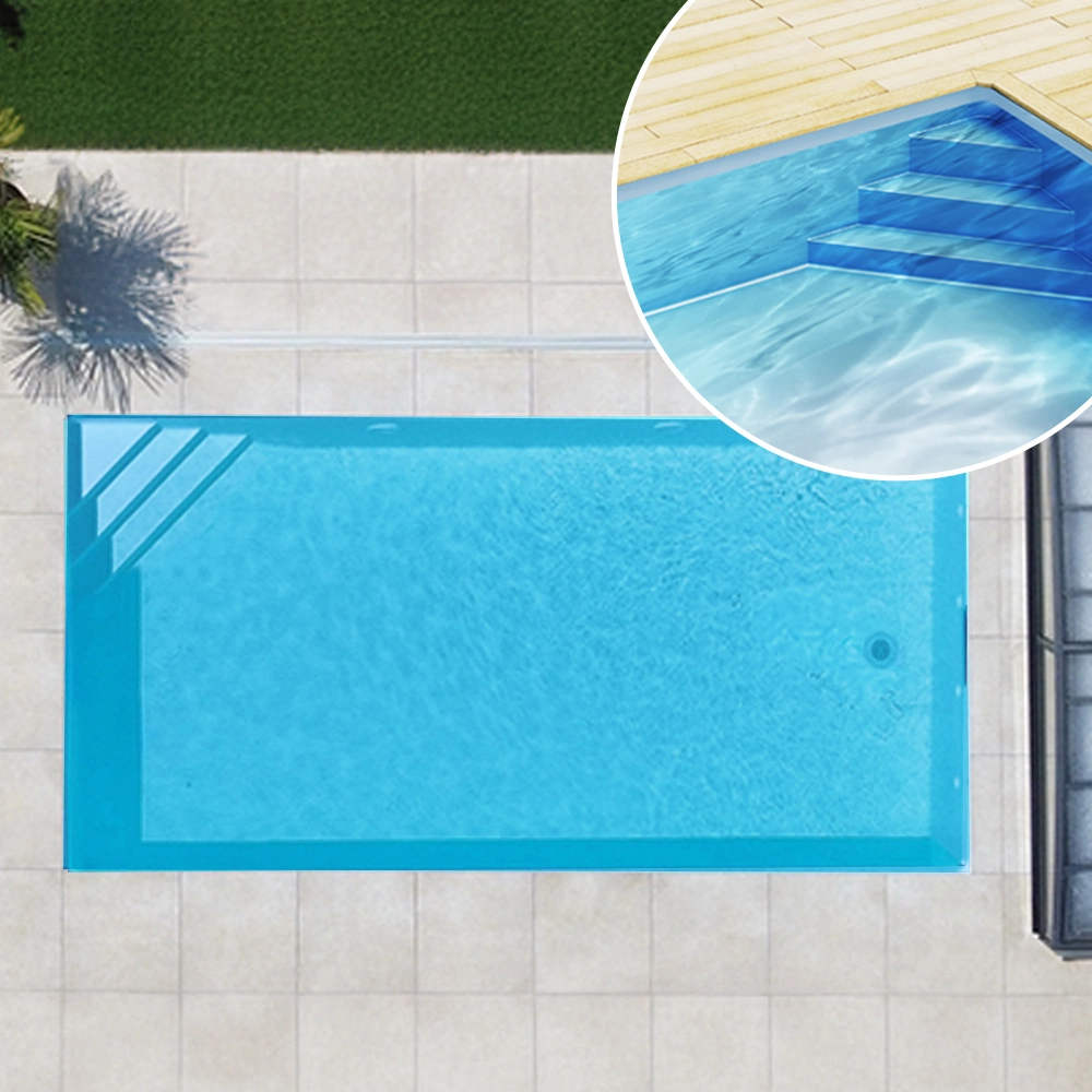 Styroporpool_Ecktreppe_Basisset_120_rechts_adriablau Styroporpool, 1000 x 500 x 120 cm, Basis-Bausatz mit Ecktreppe rechts