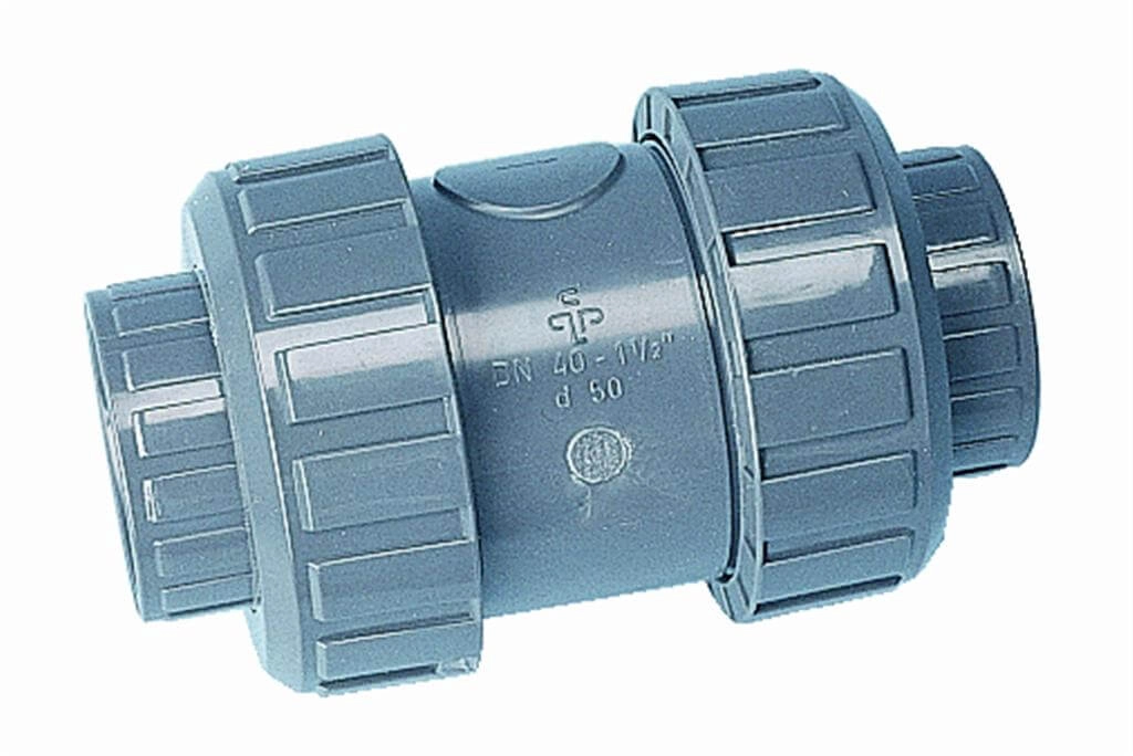 Clapet anti-retour S4, DN40 d50 PVC gris métrique