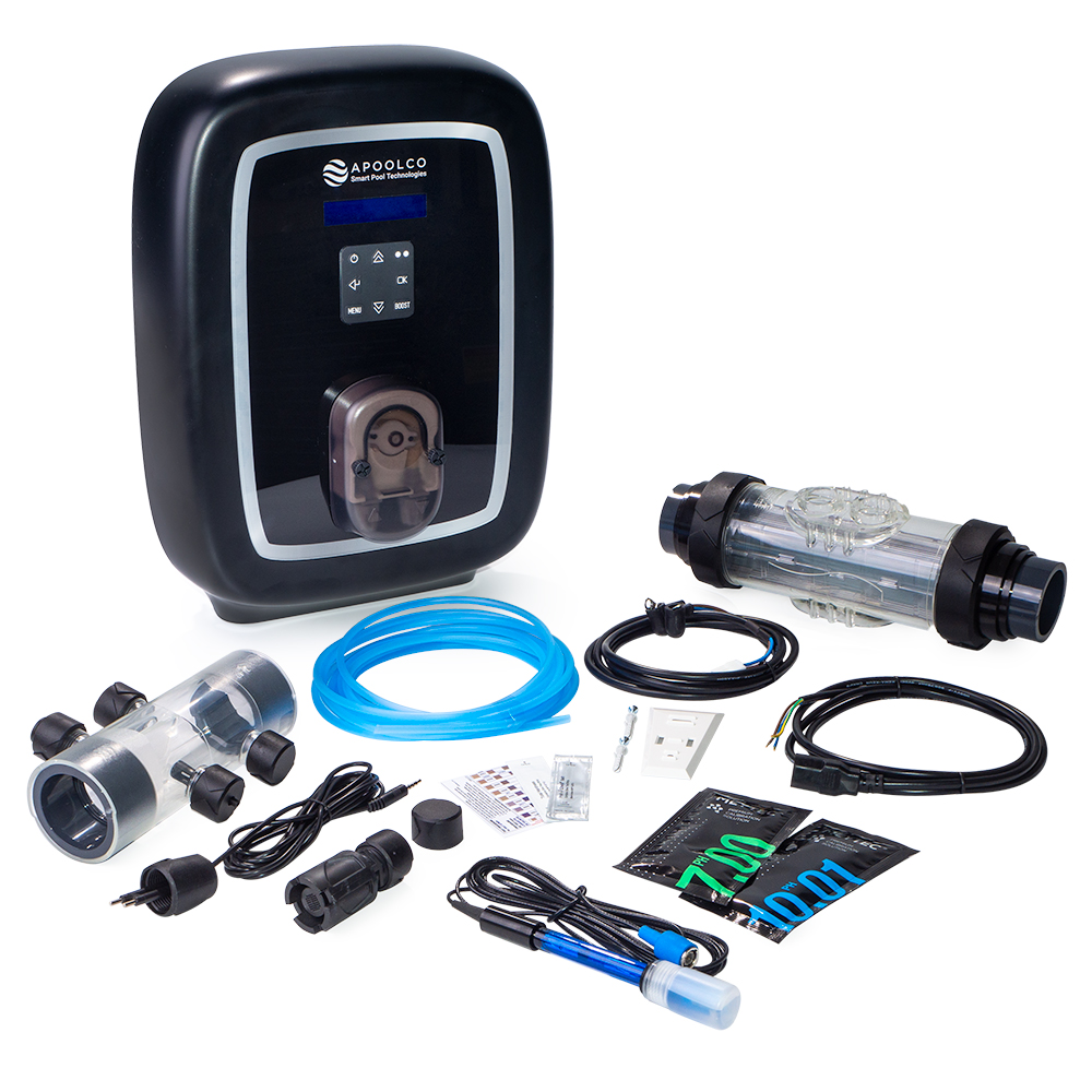Salzelektrolyseanlage_Apoolco_SALT_PRO Salzelektrolyseanlage Apoolco Pool SALT PRO, pH, 25g, bis 120m³, inkl. Low Salt Modus