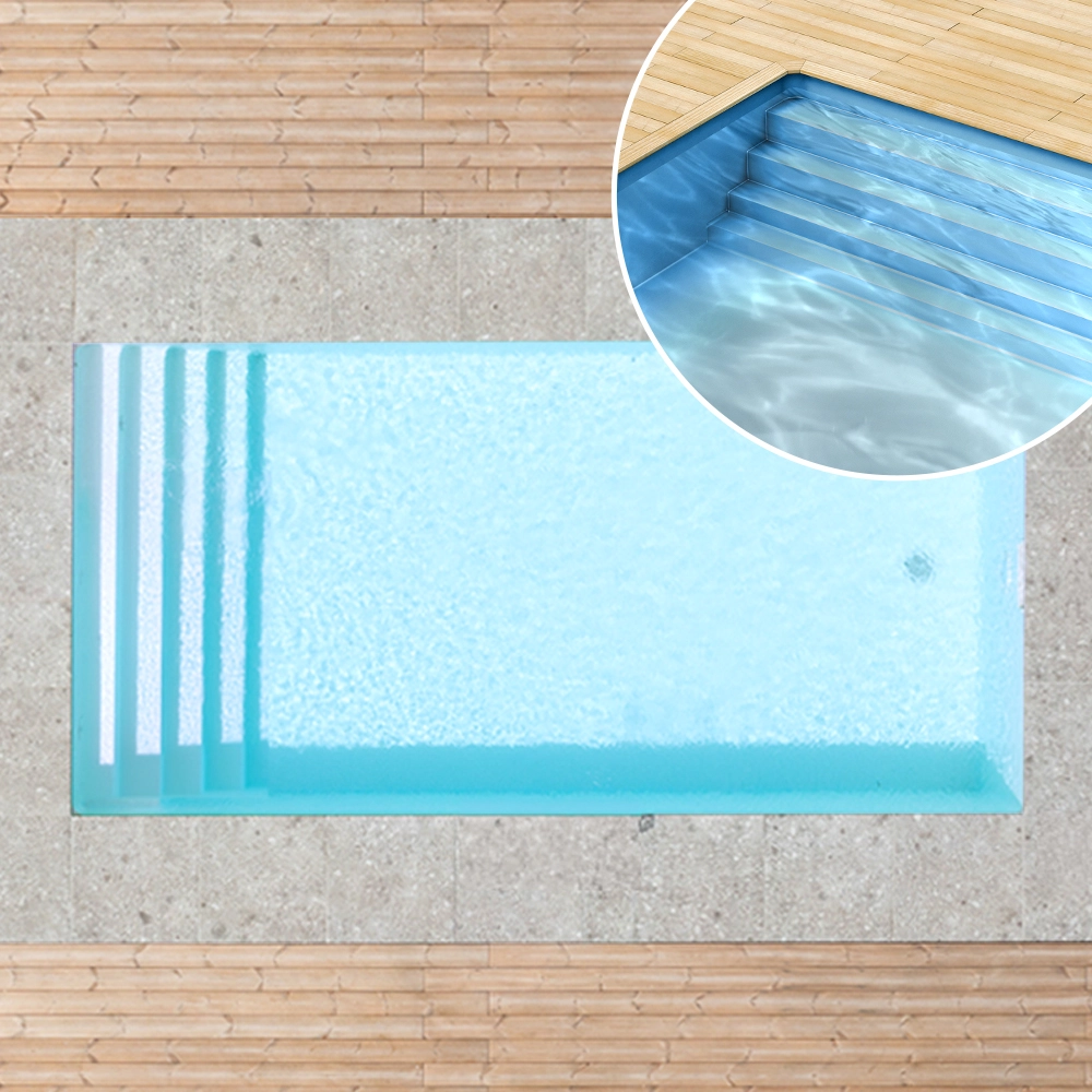 Styroporpool-ganze-Treppe_Poolfolie-weiss Styropor Pool mit weißer Poolfolie