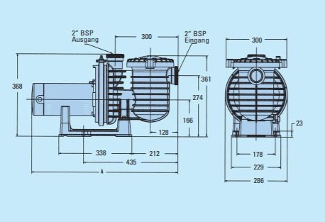 Masszeichnung-Duraglass-II Poolpumpe Duraglas II P-STRHD-303E3 (5P6RH-3E2), 400 V