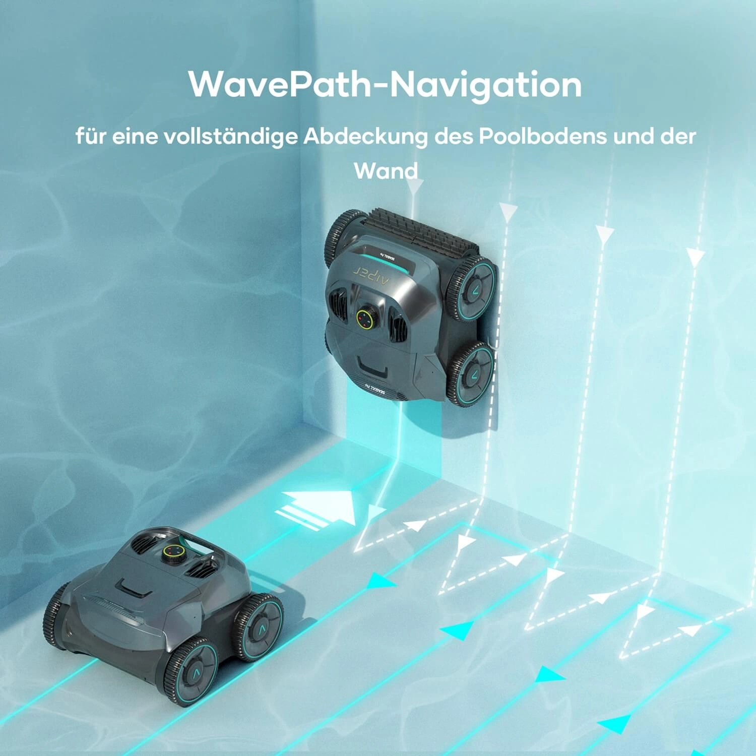 Seagull-Pro-Wave-Path-Navigation Akku-Poolroboter AIPER Seagull Pro - WavePath-Navigation