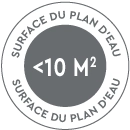 Surface du plan d'eau inférieure à 10m2