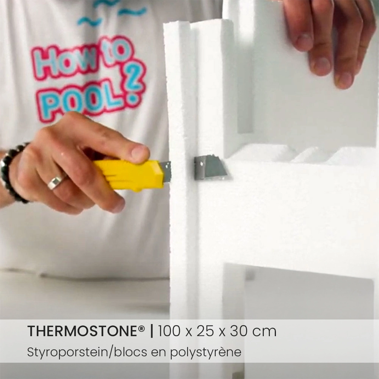 Thermostone Styropor Stein für Styropor Pools by Apoolco Feder abschneiden für Ecken