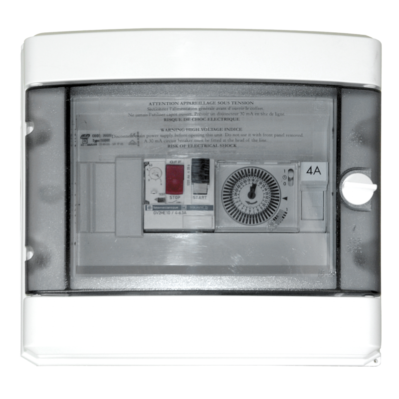 Coffret de filtration P-100, Disjoncteur 10A