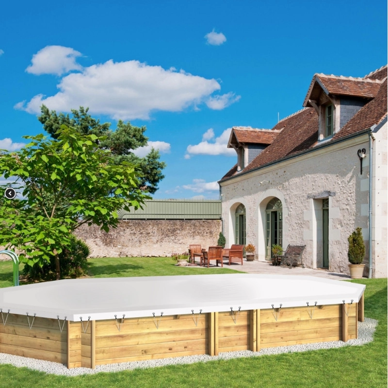 Couverture d'hiver piscines bois octogonales allongées OCTO+ 540