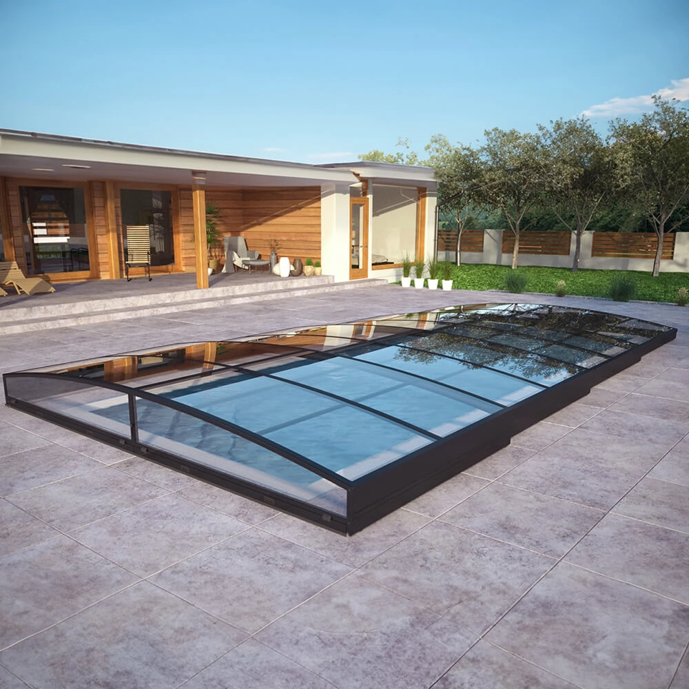 Abri de piscine 8 x 4 SYDNEY BD clear hauteur 54 cm