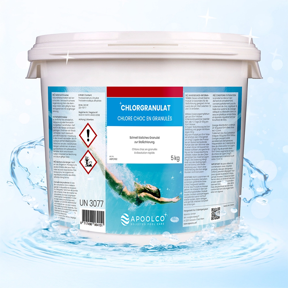 Chlore choc en granulés 5 kg, Apoolco
