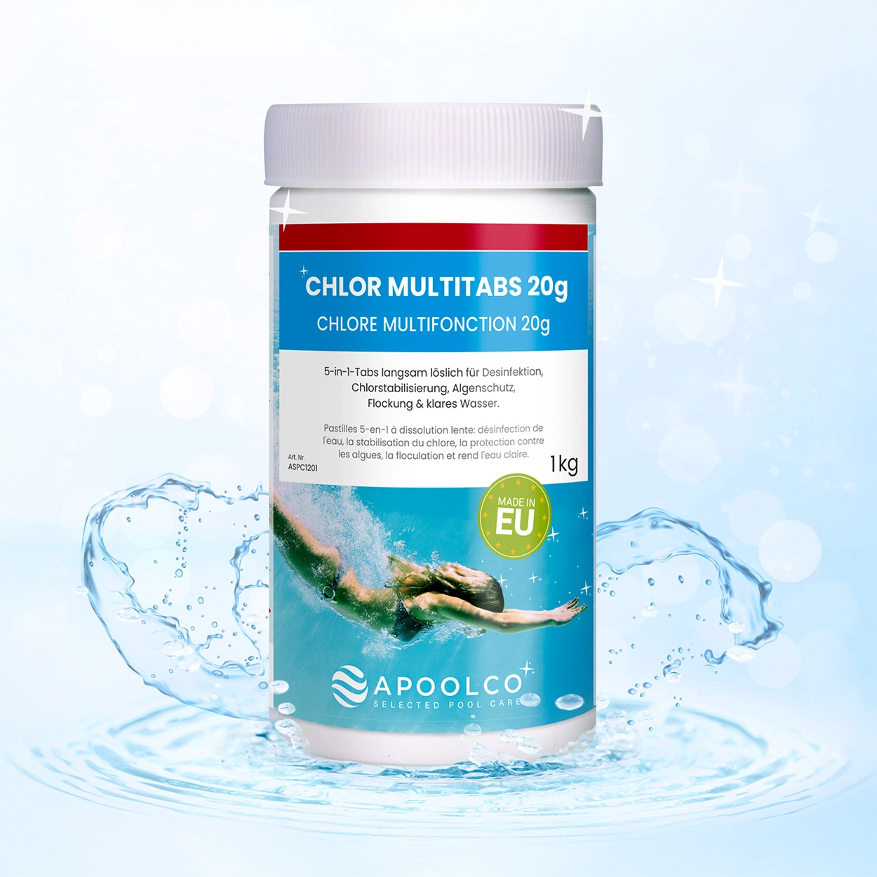 Chlore Multifonction 20g - 1kg, Apoolco
