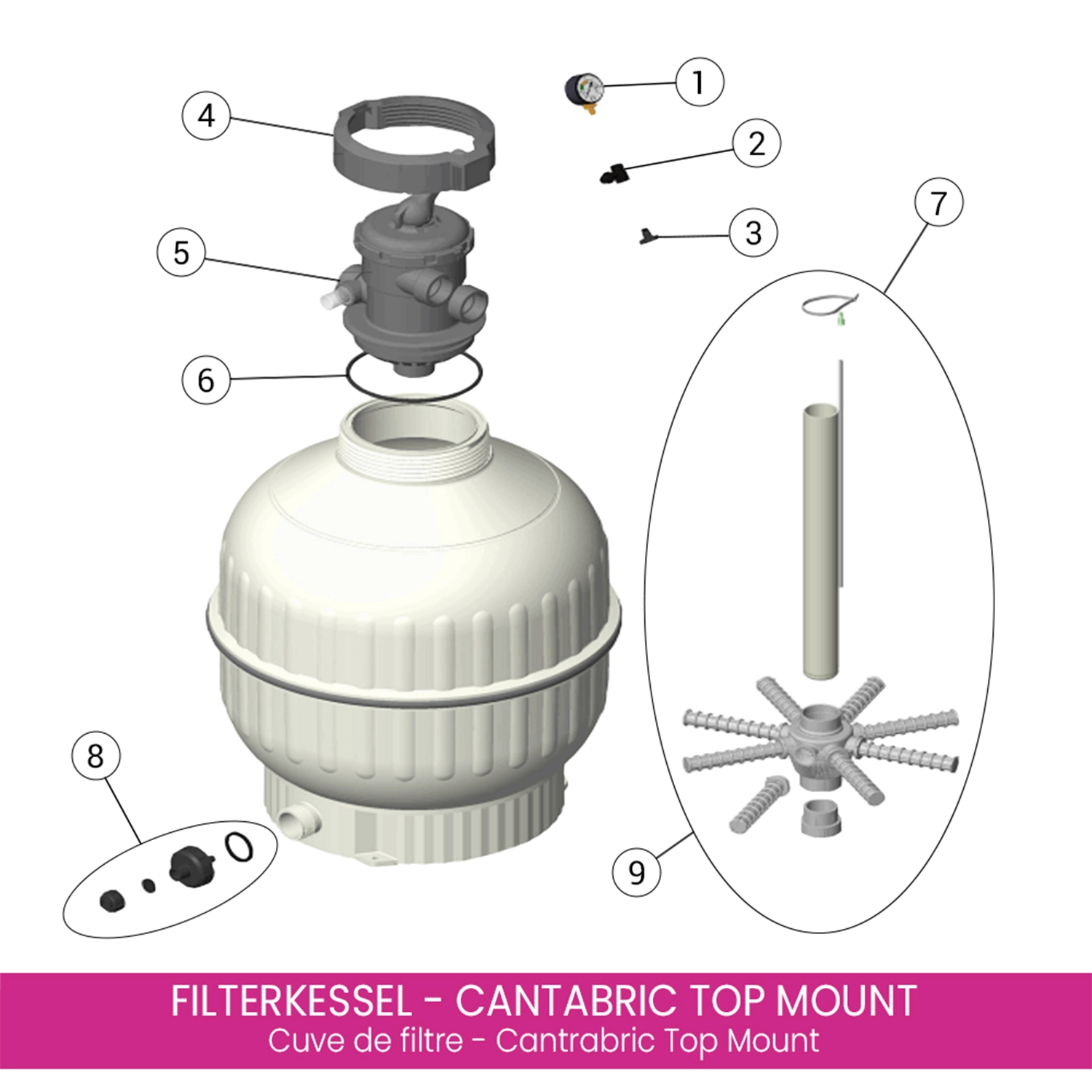Zierring für Filterkessel Cantabric Top Mount