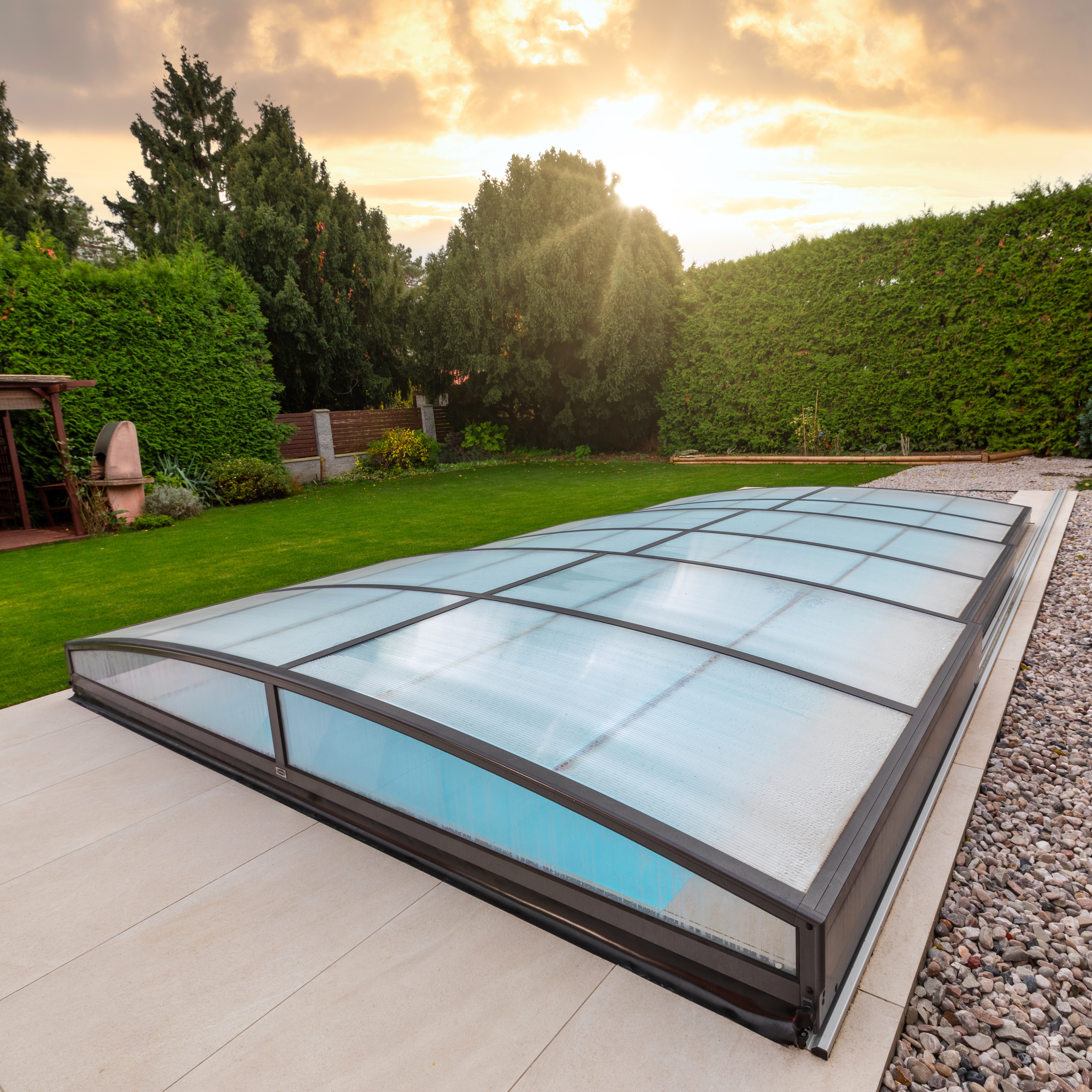 Abri de piscine 6 x 3 SYDNEY A hauteur 48 cm