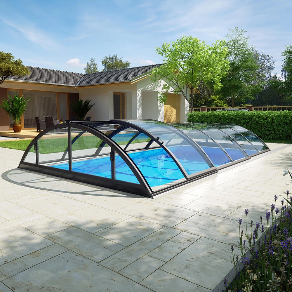 Abri de piscine 6 x 4 KLASIK A clear hauteur 100 cm
