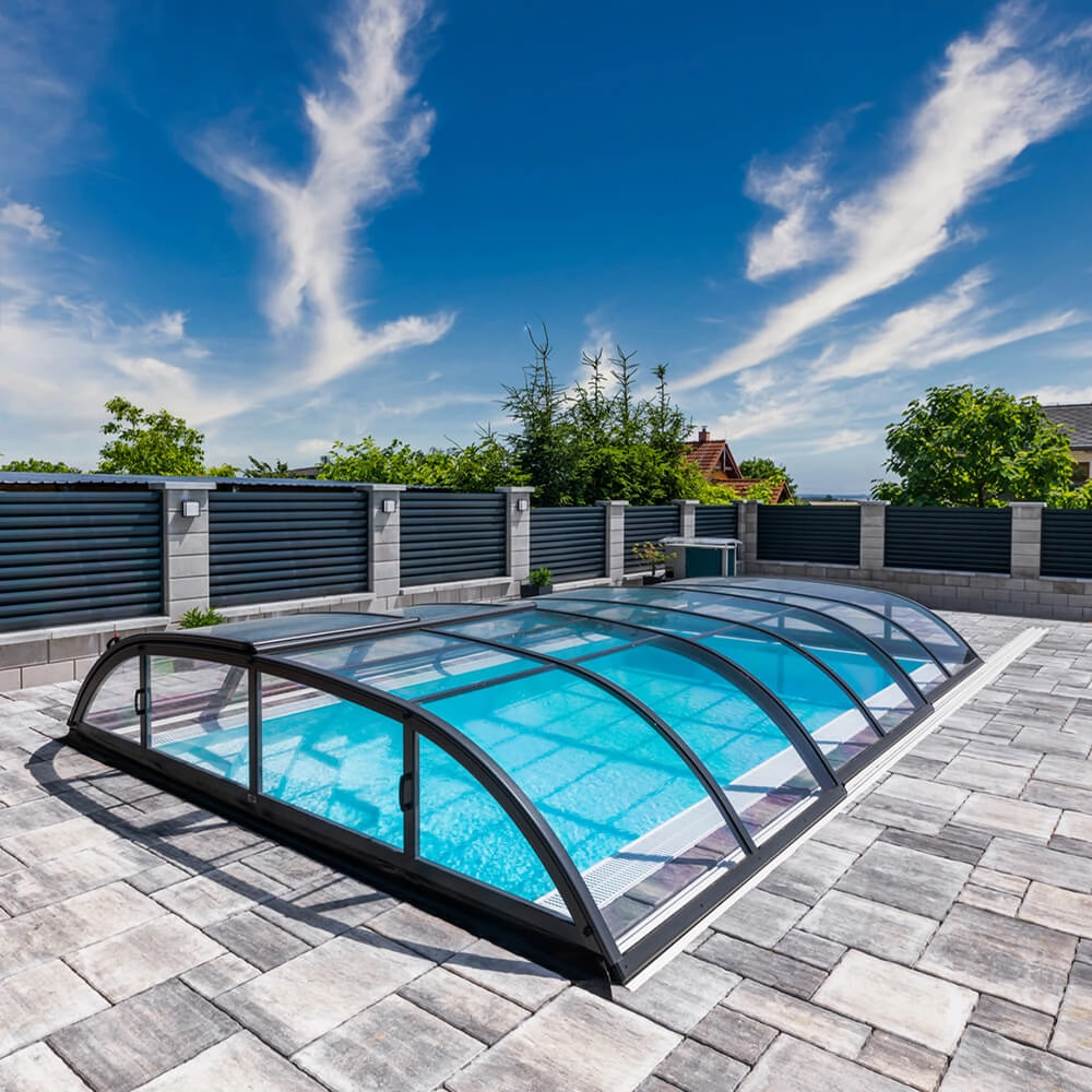 Abri de piscine 6 x 4 DALLAS A clear hauteur 82 cm