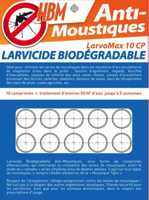 Comprimés larvicides anti moustiques LARVOMAX